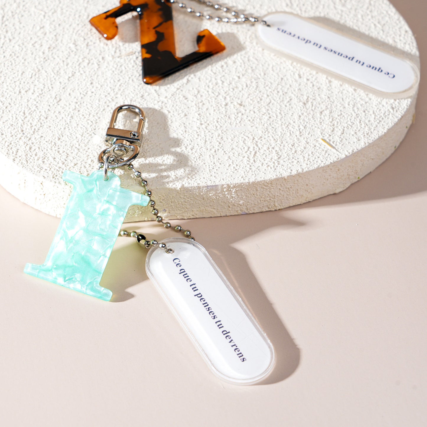 Acrylic Letter Keychain with Inspirational Quote