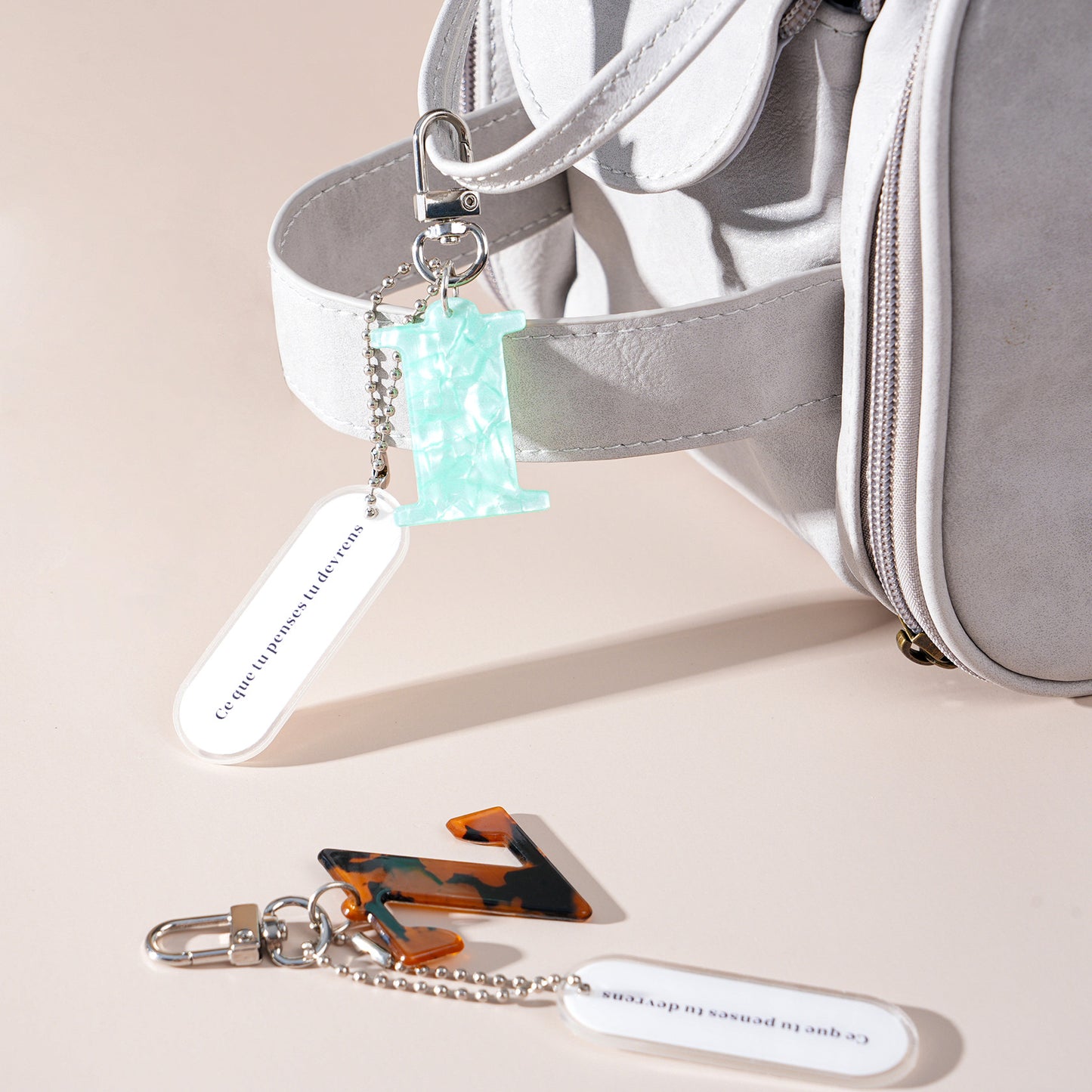 Acrylic Letter Keychain with Inspirational Quote