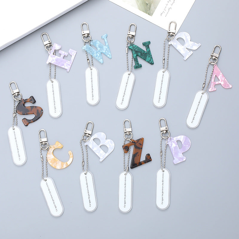 Acrylic Letter Keychain with Inspirational Quote