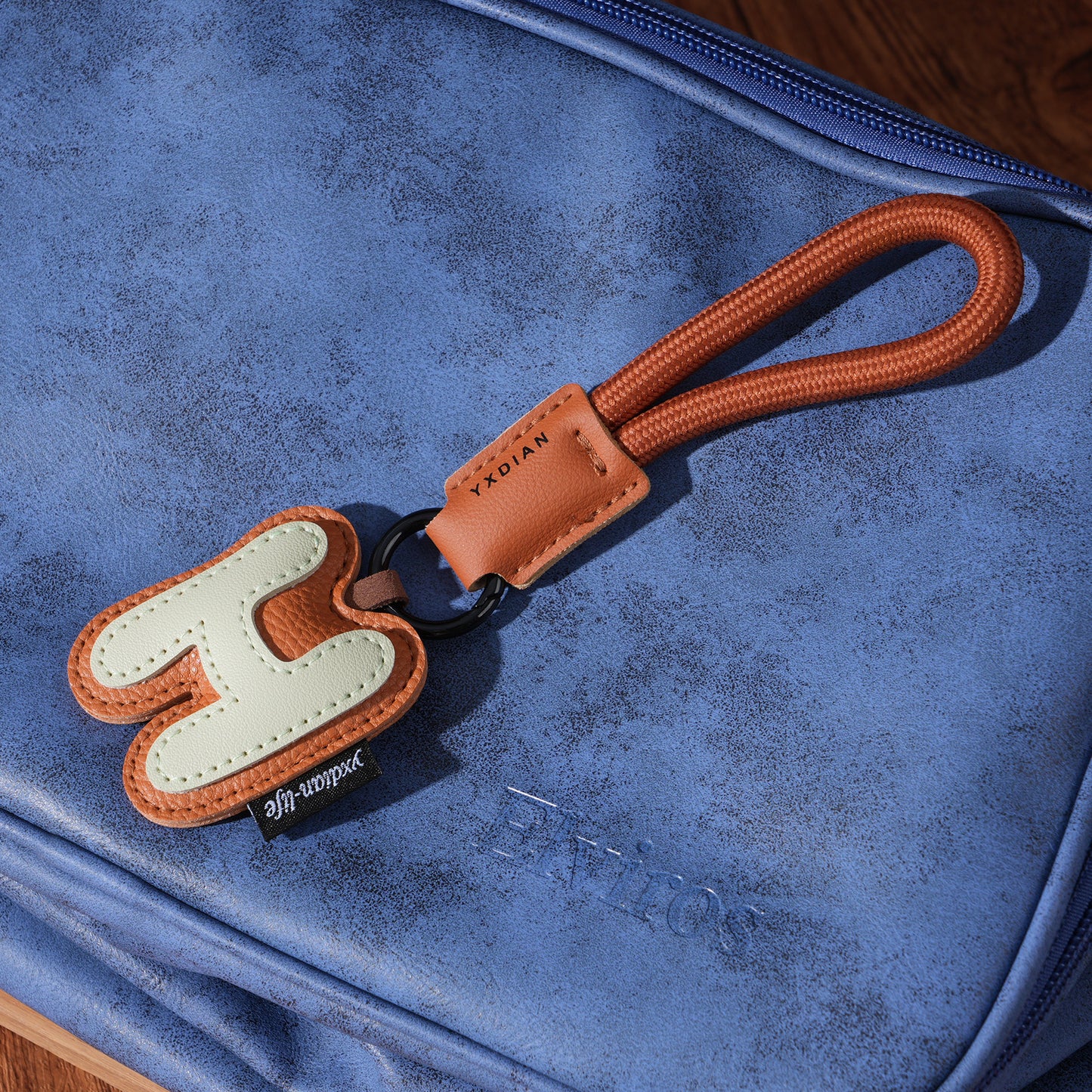 Minimalist Vegan Leather Letter Keychain