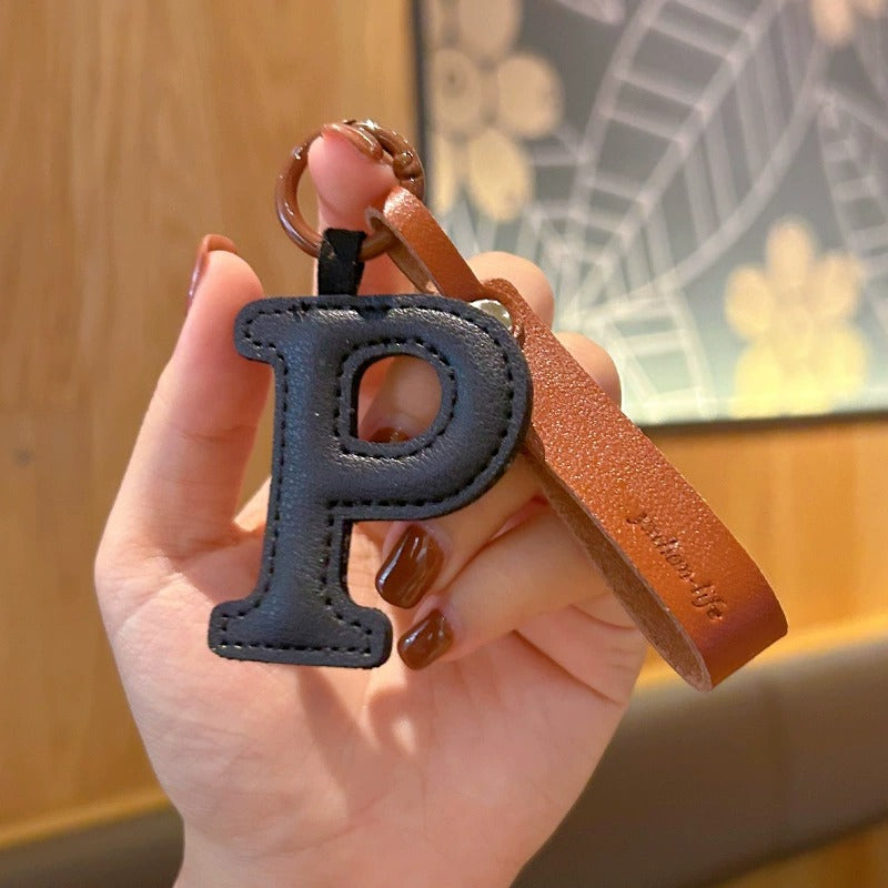 Vegan Leather Initial Bag Charm