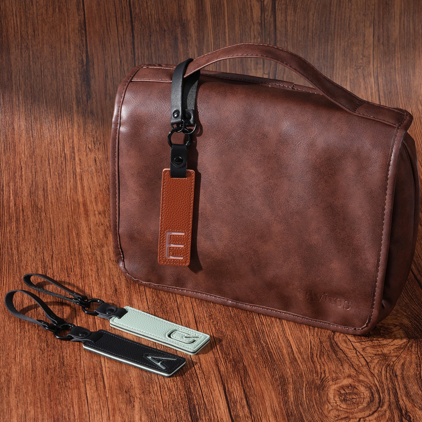 Minimalist Vegan Leather Letter Keychain