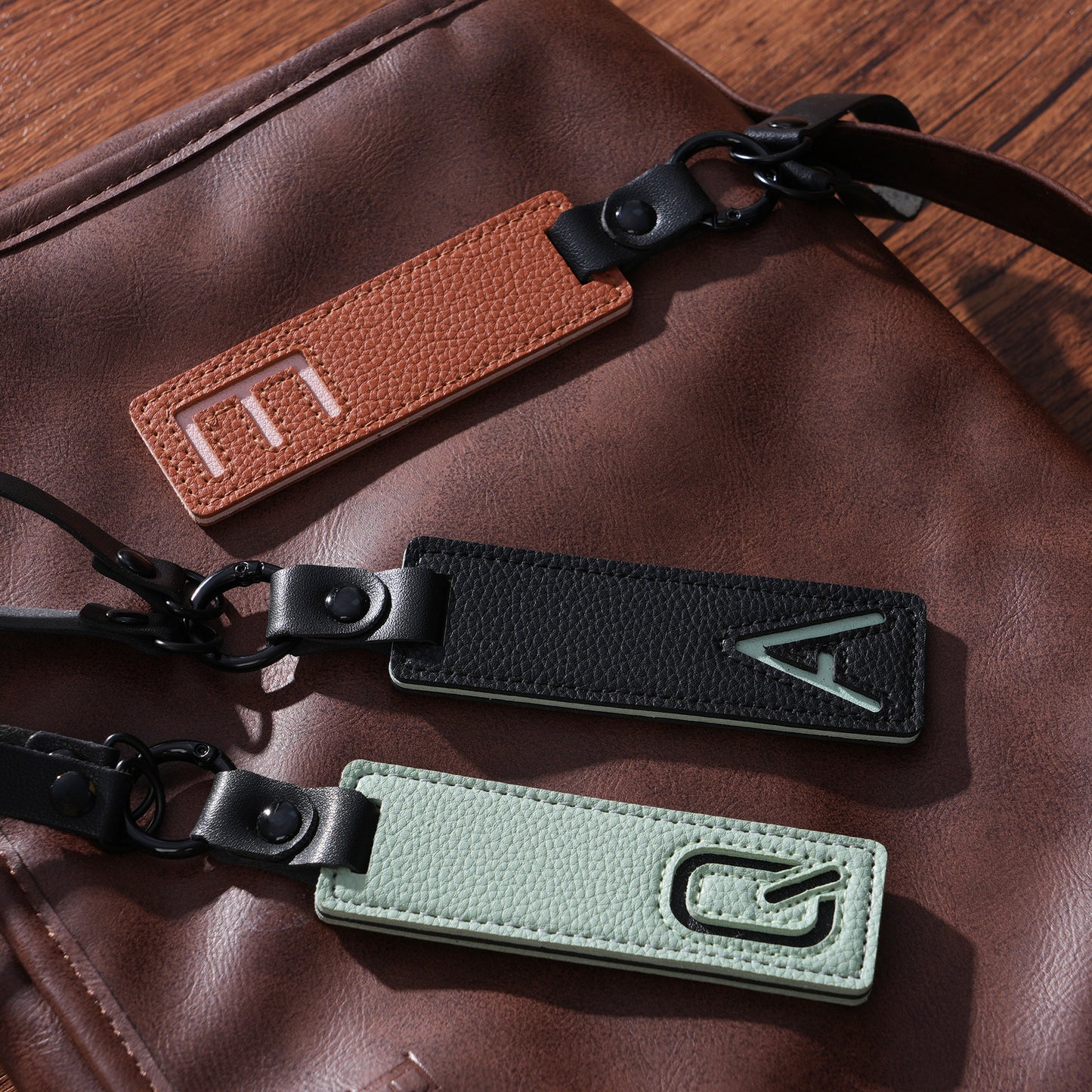 Minimalist Vegan Leather Letter Keychain