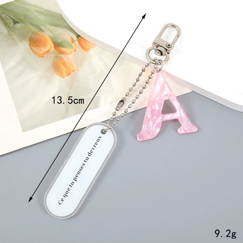 Acrylic Letter Keychain with Inspirational Quote