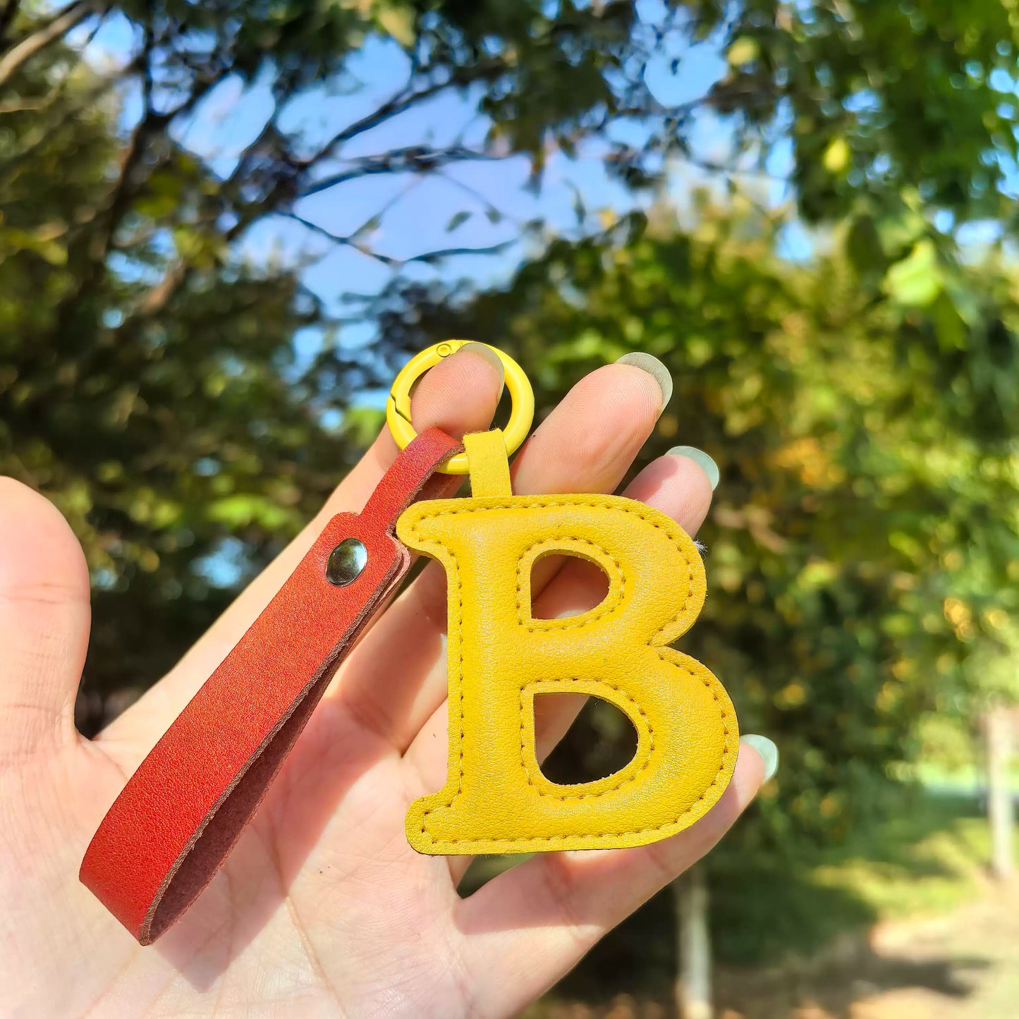 Vegan Leather Initial Bag Charm