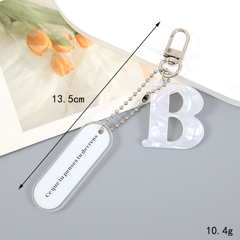 Acrylic Letter Keychain with Inspirational Quote