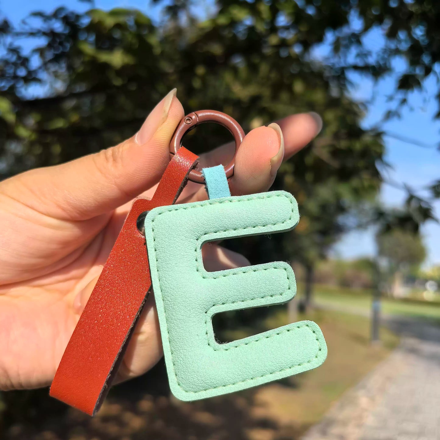 Vegan Leather Initial Bag Charm