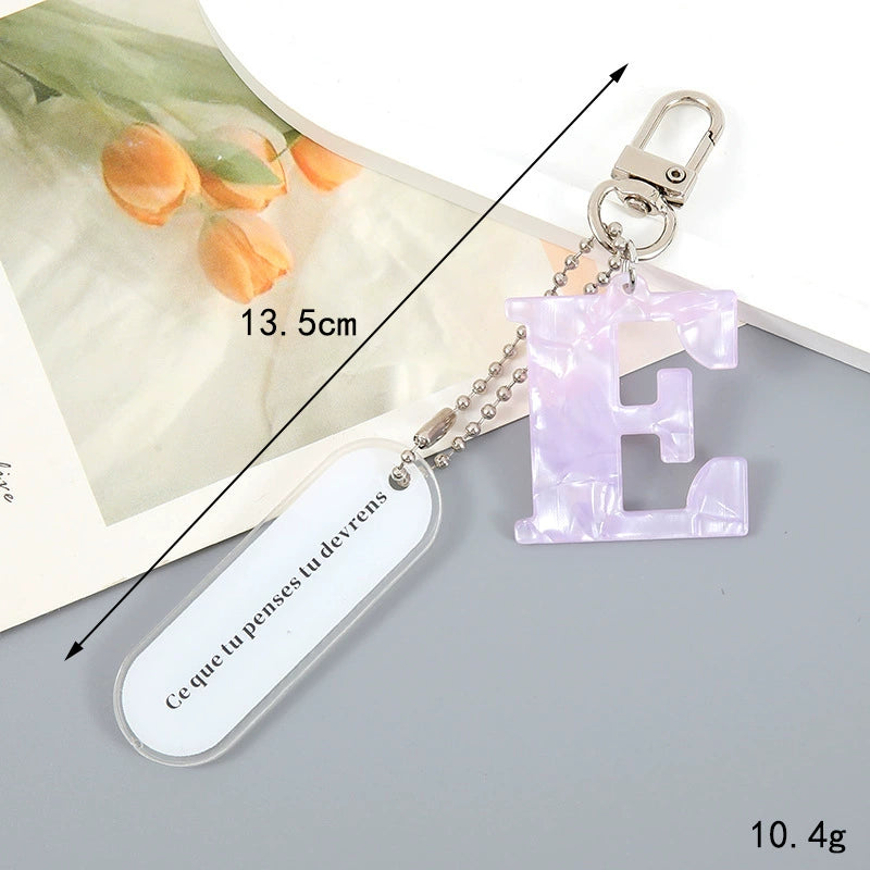 Acrylic Letter Keychain with Inspirational Quote