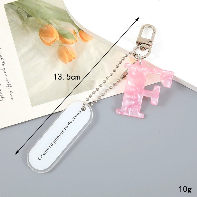 Acrylic Letter Keychain with Inspirational Quote
