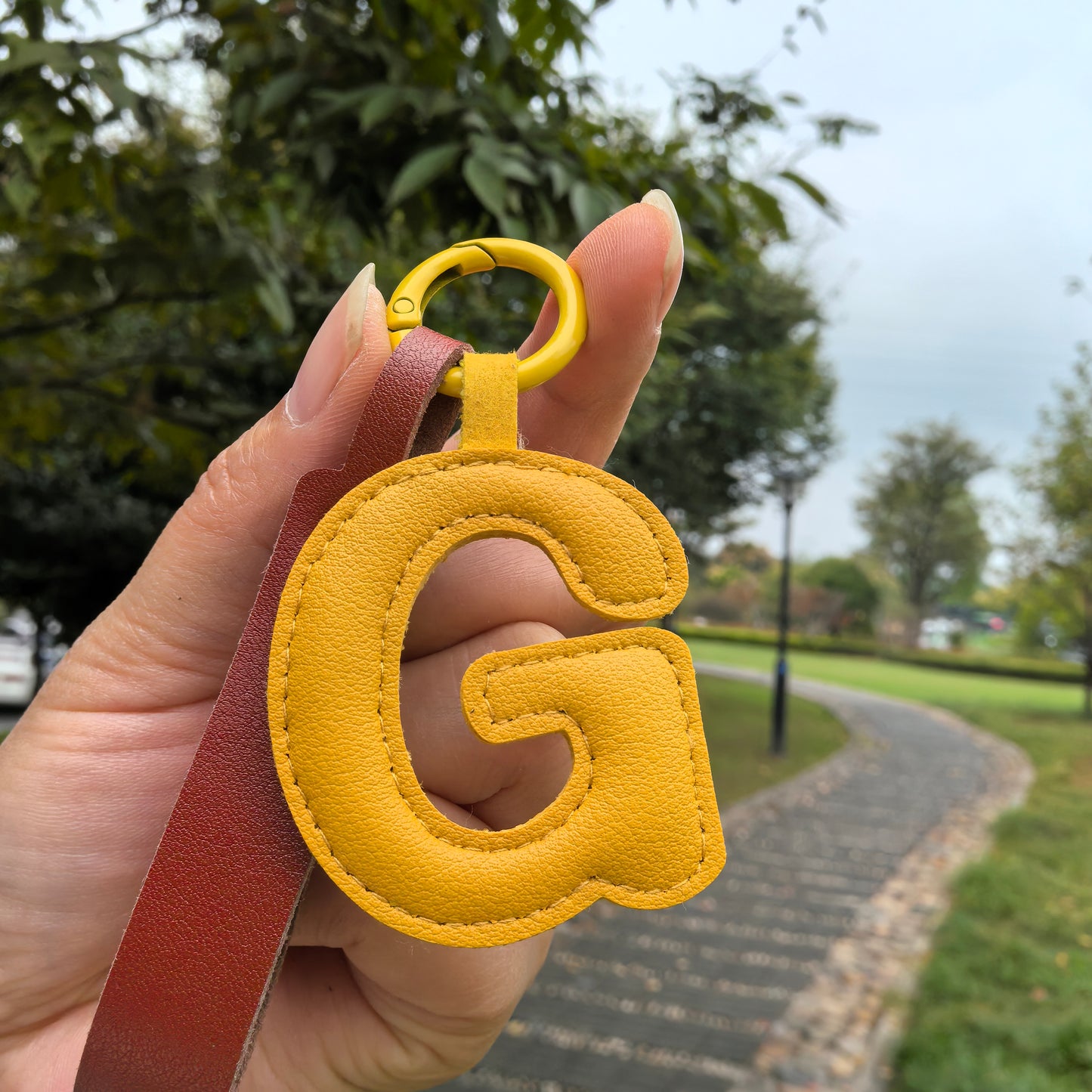 Vegan Leather Initial Bag Charm