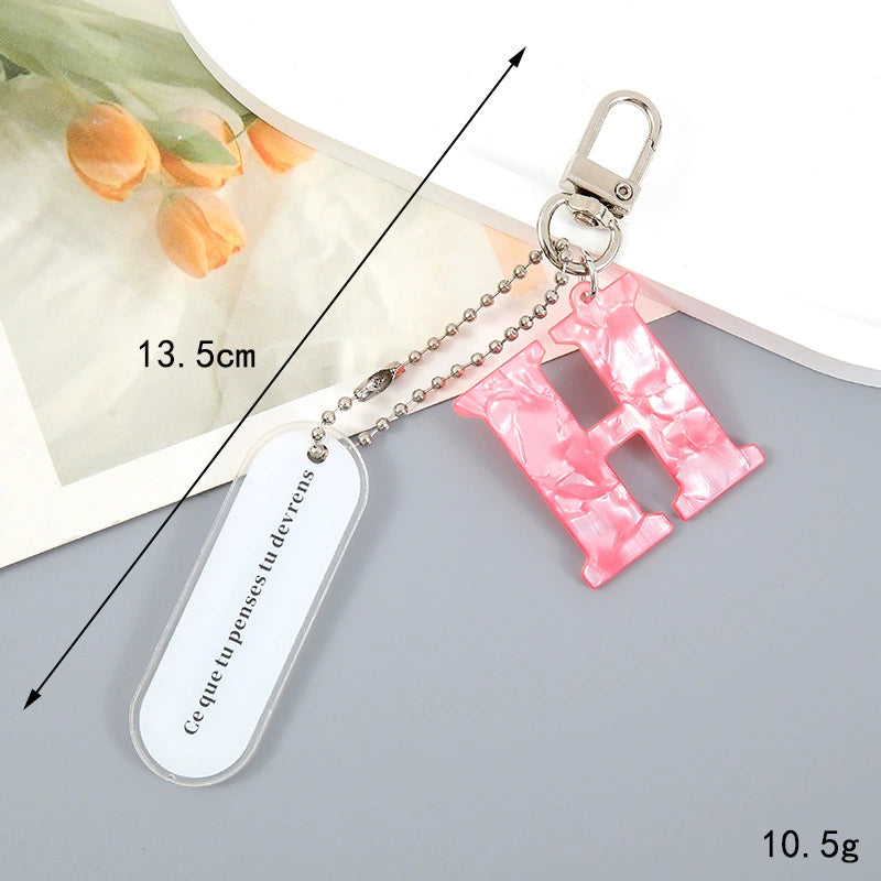 Acrylic Letter Keychain with Inspirational Quote