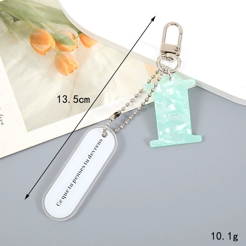 Acrylic Letter Keychain with Inspirational Quote