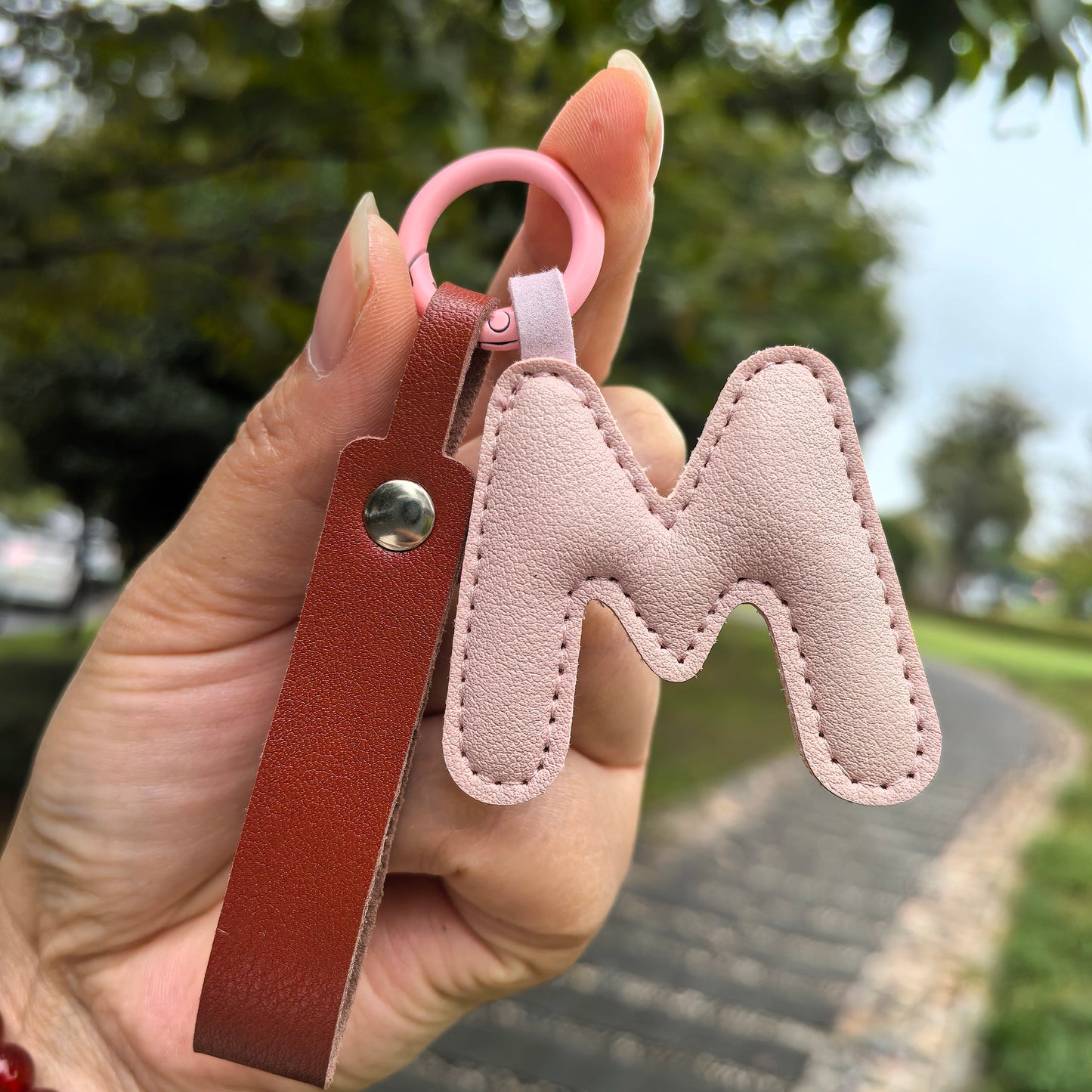 Vegan Leather Initial Bag Charm