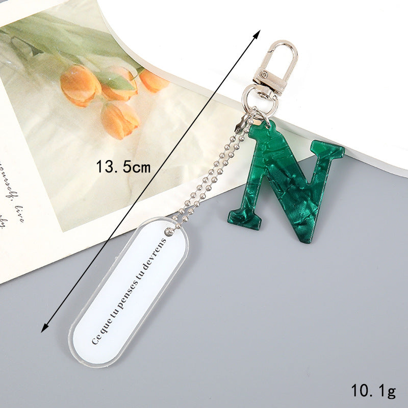 Acrylic Letter Keychain with Inspirational Quote