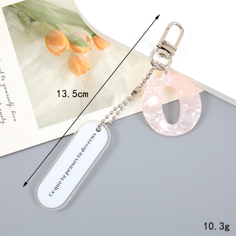 Acrylic Letter Keychain with Inspirational Quote