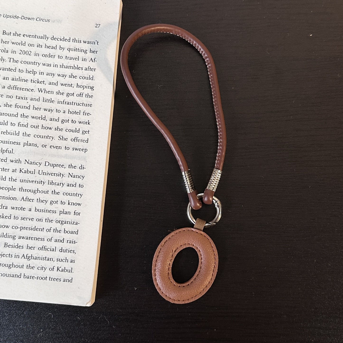 Pastel PU Leather Letter Lanyard Keychain