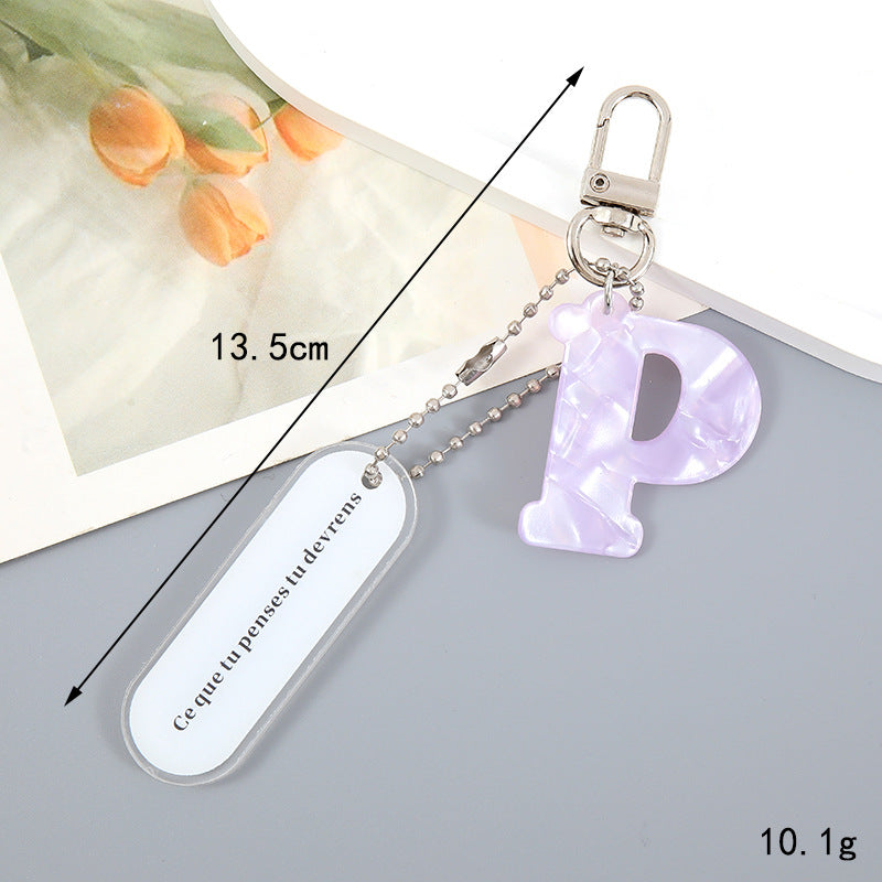 Acrylic Letter Keychain with Inspirational Quote