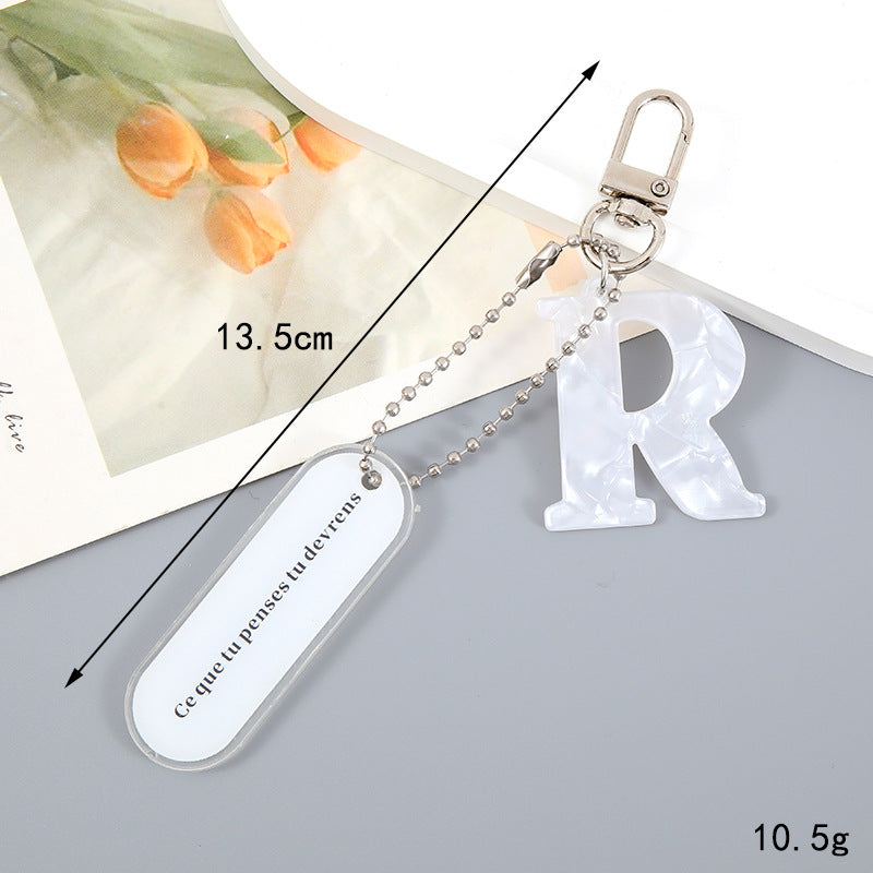 Acrylic Letter Keychain with Inspirational Quote