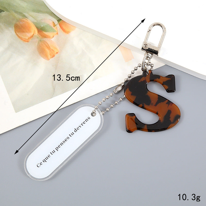 Acrylic Letter Keychain with Inspirational Quote