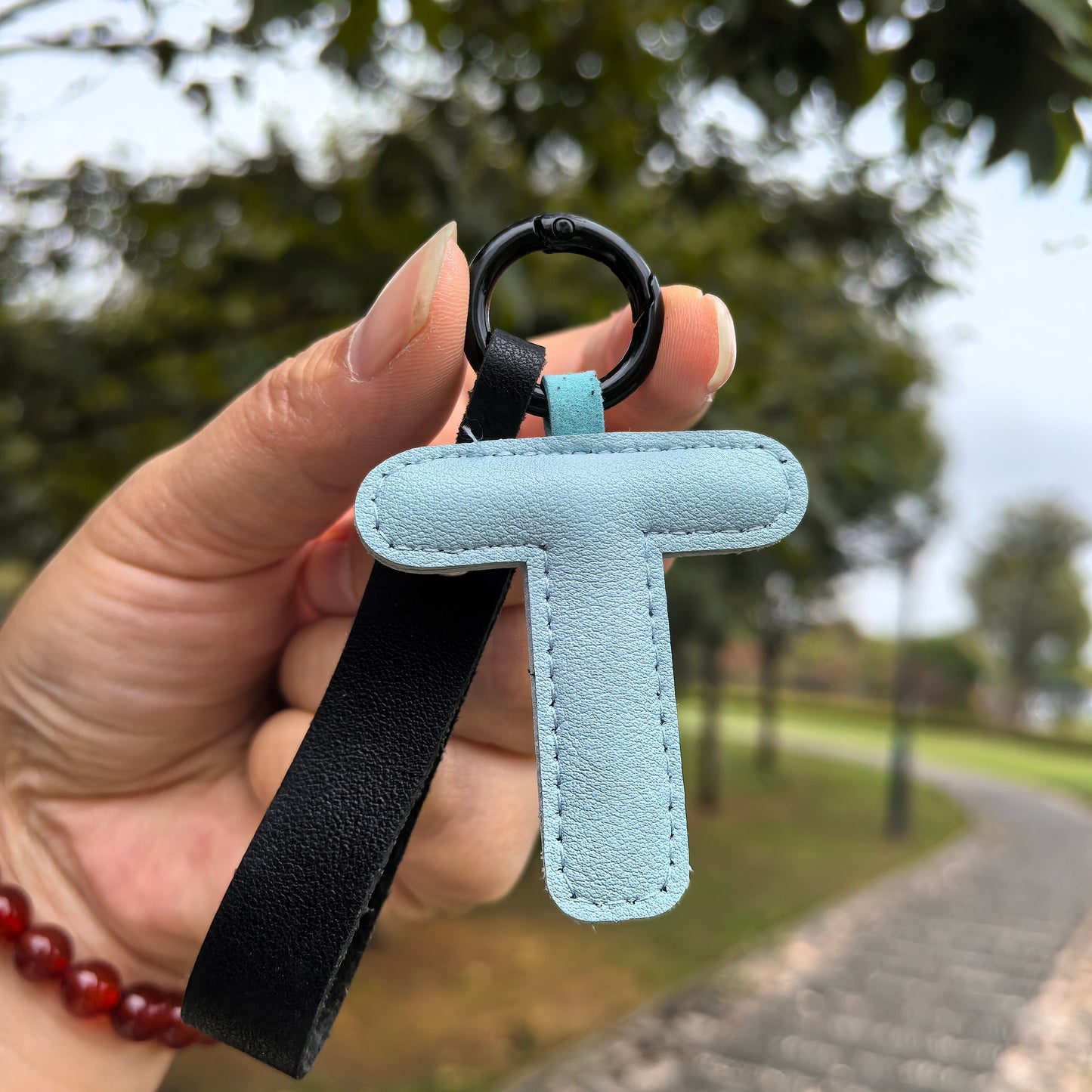 Vegan Leather Initial Bag Charm