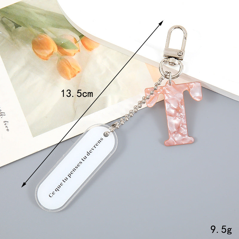Acrylic Letter Keychain with Inspirational Quote