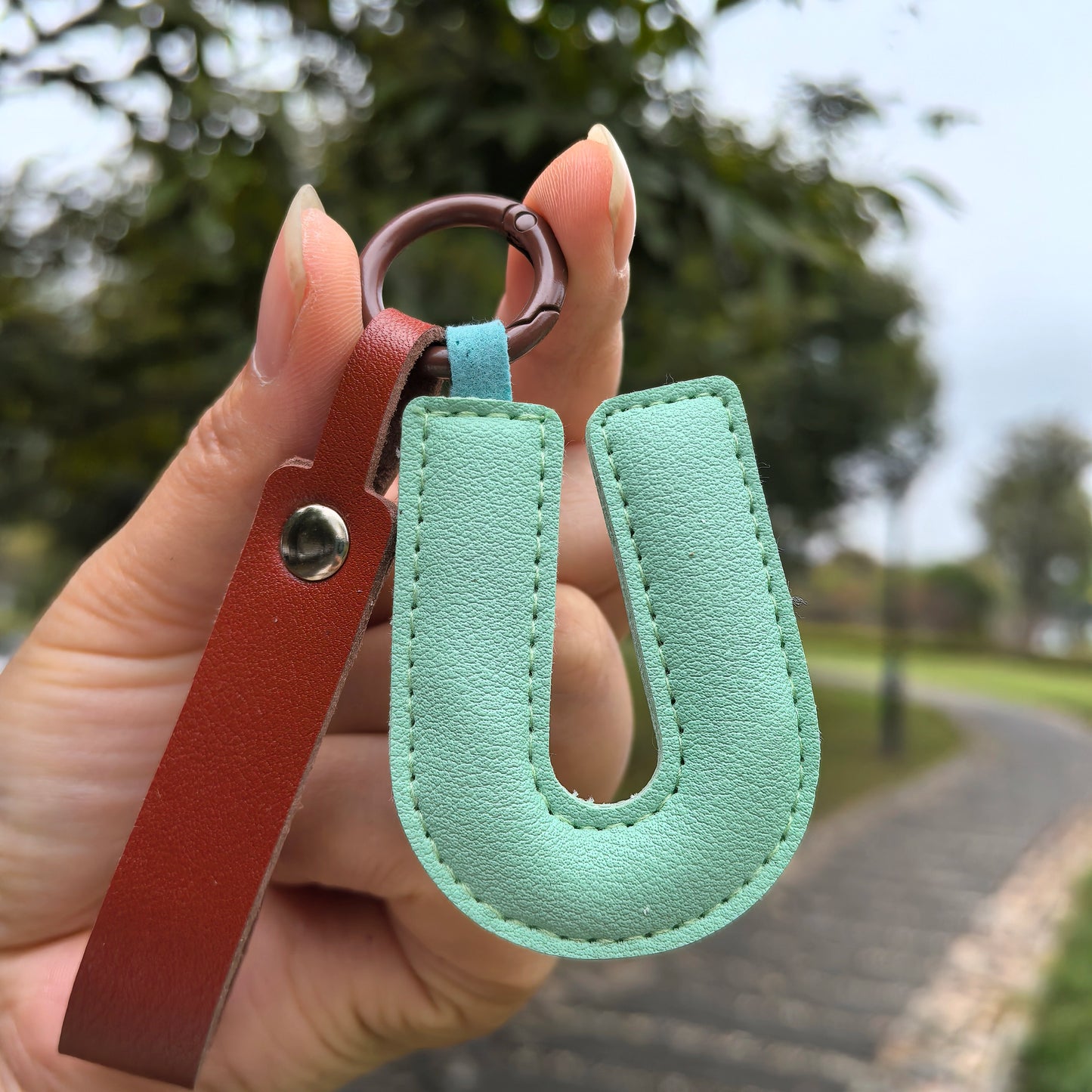 Vegan Leather Initial Bag Charm