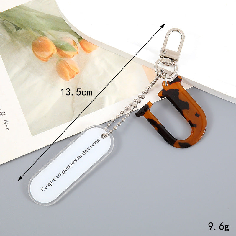 Acrylic Letter Keychain with Inspirational Quote