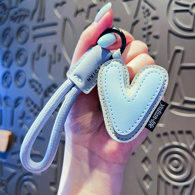Minimalist Vegan Leather Letter Keychain
