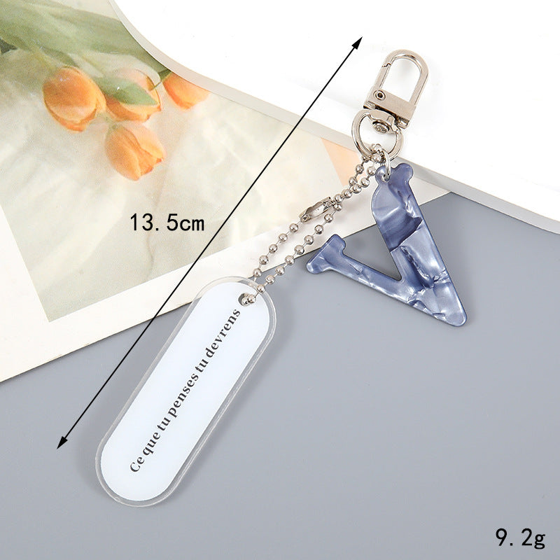 Acrylic Letter Keychain with Inspirational Quote