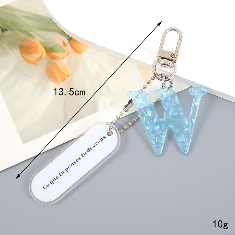 Acrylic Letter Keychain with Inspirational Quote