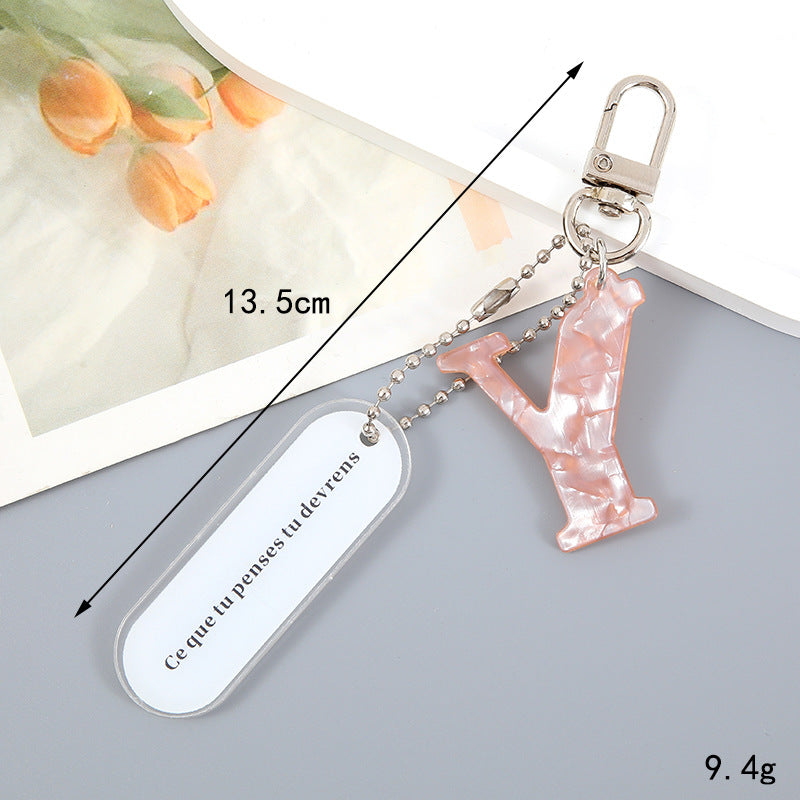 Acrylic Letter Keychain with Inspirational Quote