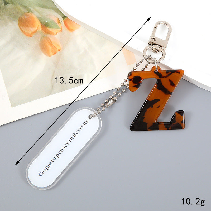 Acrylic Letter Keychain with Inspirational Quote
