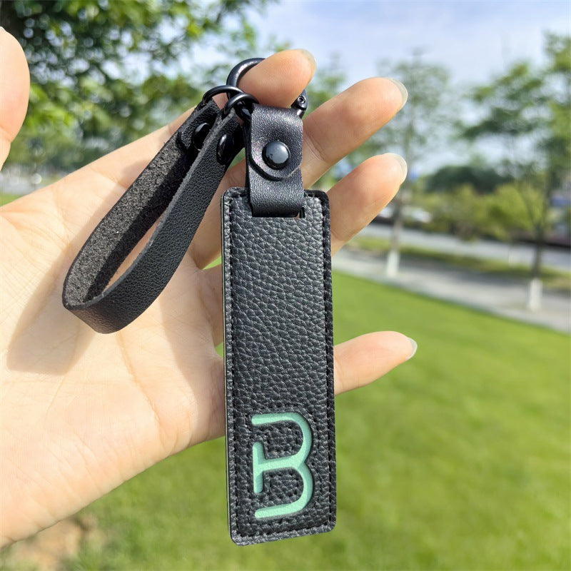 Minimalist Vegan Leather Letter Keychain