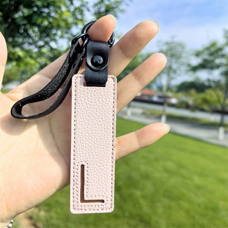 Minimalist Vegan Leather Letter Keychain