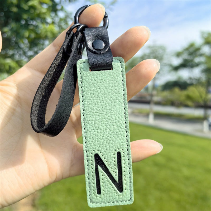 Minimalist Vegan Leather Letter Keychain