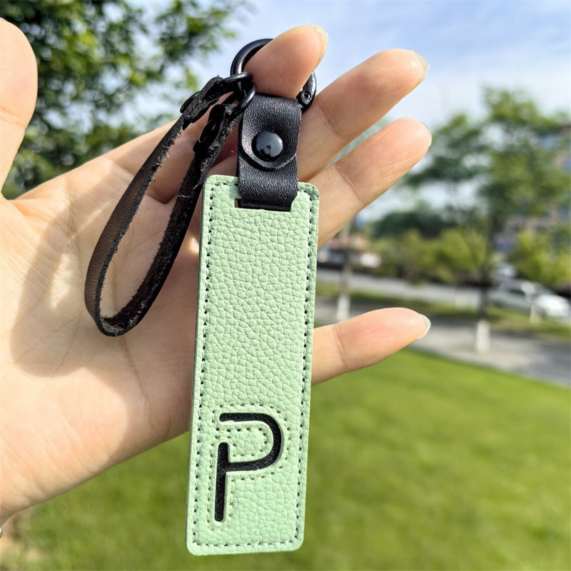 Minimalist Vegan Leather Letter Keychain