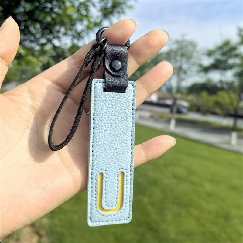 Minimalist Vegan Leather Letter Keychain
