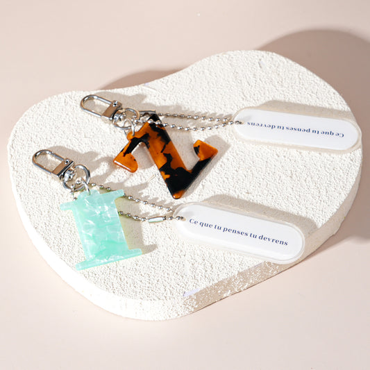Acrylic Letter Keychain with Inspirational Quote