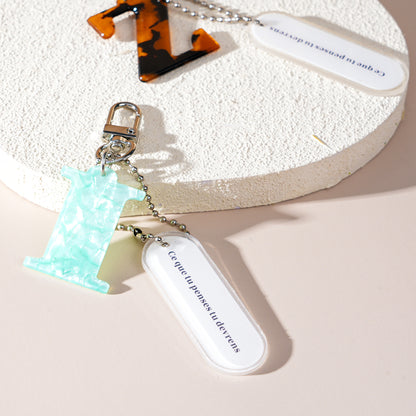 Acrylic Letter Keychain with Inspirational Quote