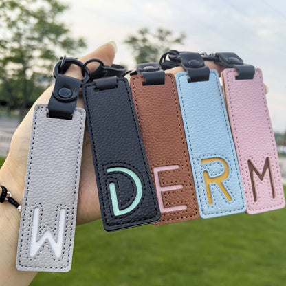 Minimalist Vegan Leather Letter Keychain