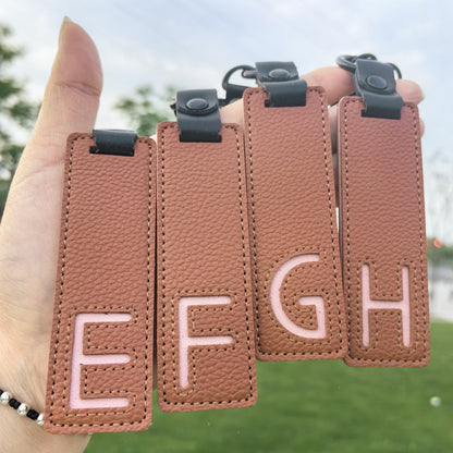 Minimalist Vegan Leather Letter Keychain