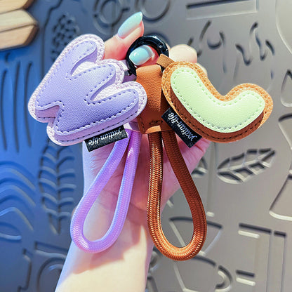 Minimalist Vegan Leather Letter Keychain