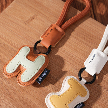 Minimalist Vegan Leather Letter Keychain