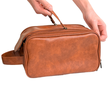 Personalize Vegan Leather Toiletry Bag for Men