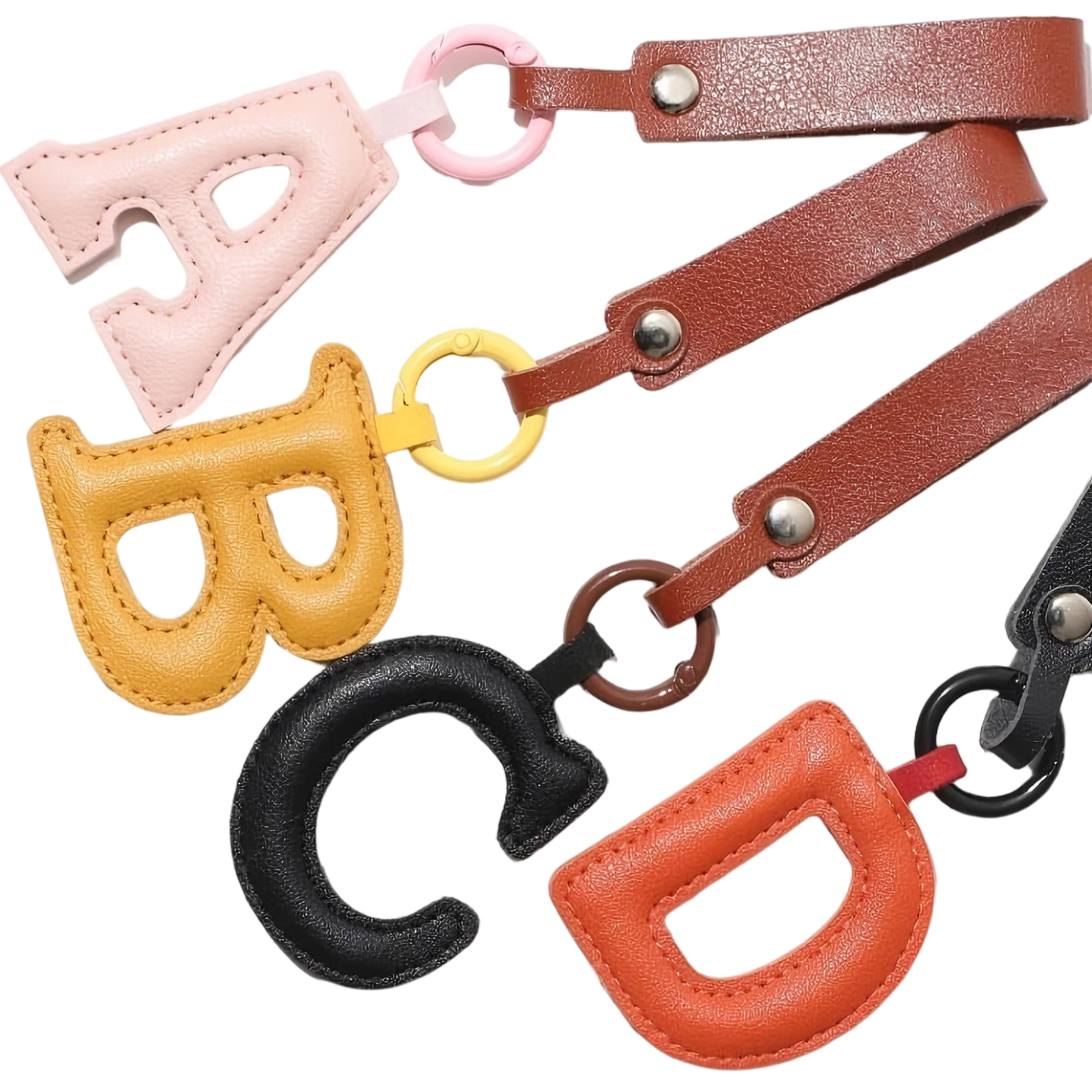 Vegan Leather Initial Bag Charm