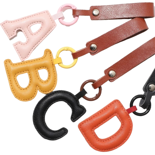 Vegan Leather Initial Bag Charm