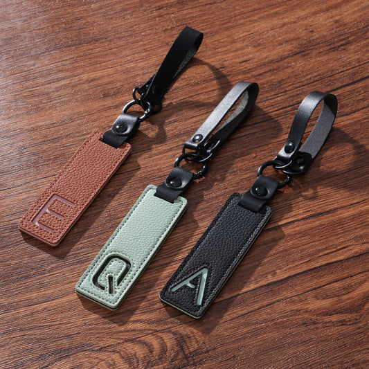Minimalist Vegan Leather Letter Keychain