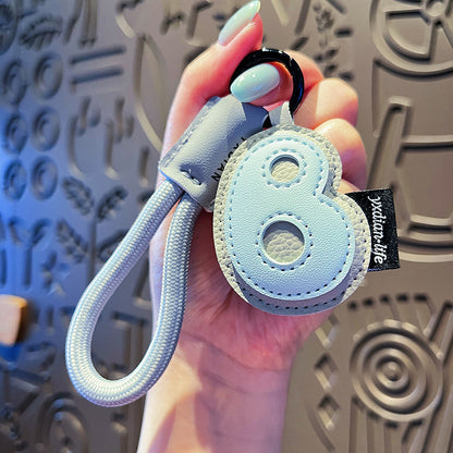 Minimalist Vegan Leather Letter Keychain