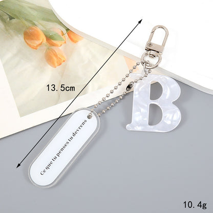 Acrylic Letter Keychain with Inspirational Quote
