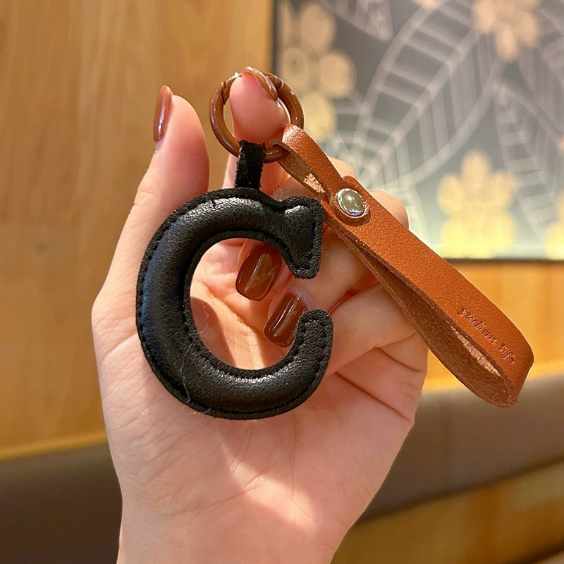 Vegan Leather Initial Bag Charm